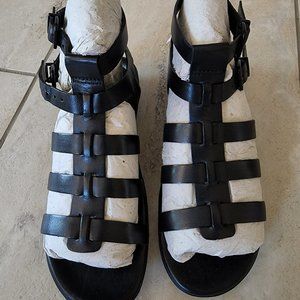 Clarks Black Leather caged sandals Size 6